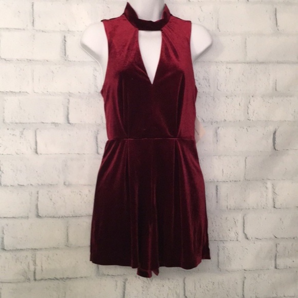 Stella Luce Red Velvet Romper Large